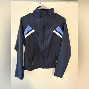Nike Kids Blue and White Light Weight Zip Up Nike Jacket Yellow Swish
